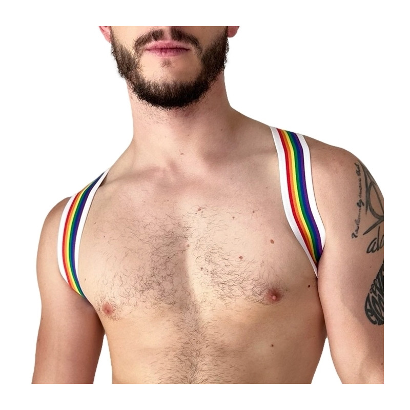 Barcode Berlin Harnais élastique Pride Eternity Blanc